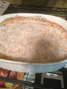 all done, cooling and topped with coconut!